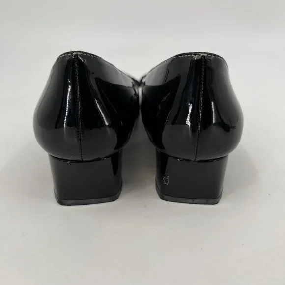 Prada Black Patent Leather Heels with Bow AccentSize 38EU